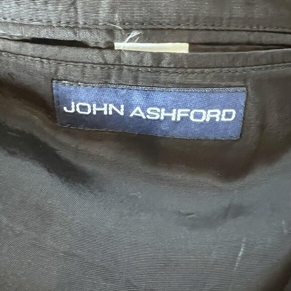 John Ashford Mens Classic Sport Coat Blazer 3 Button Black Linen Poly Blend 42R - Picture 3 of 13